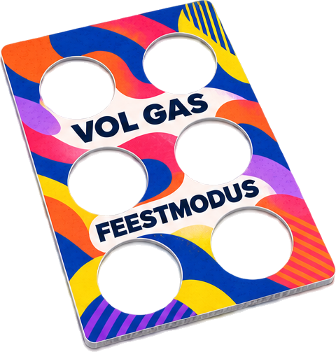 VOL GAS FEESTMODUS-tray met zes ronde gaten